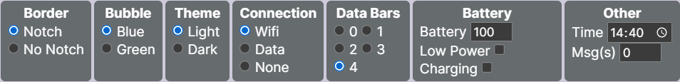 The interaction area style bar